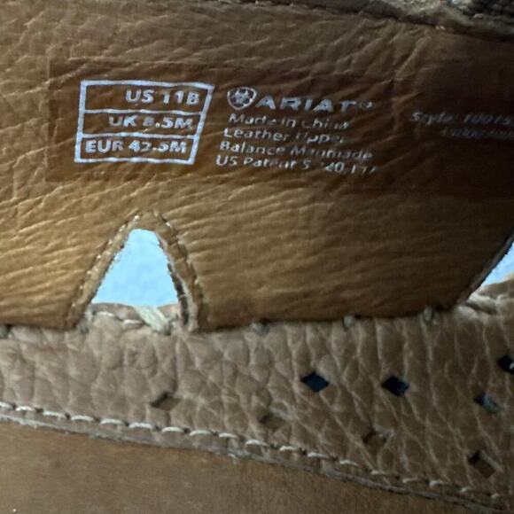 NWOB Women’s 11 B Polly Ray Slingback Brown Western Leather Wedge - Picture 11 of 14